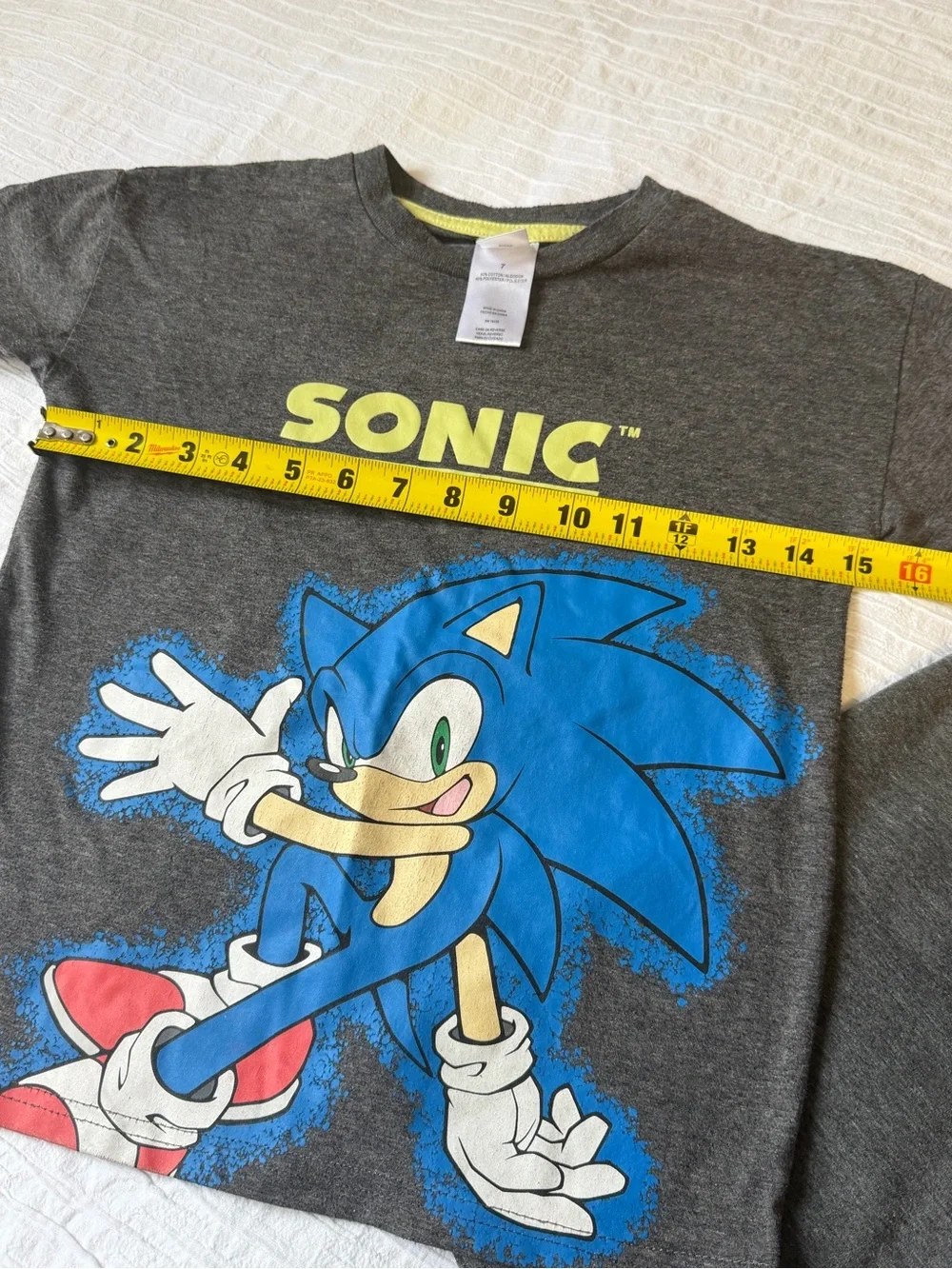 Sonic the Hedgehog Boys T-Shirt & Shorts Set Size 7 Gray Blue